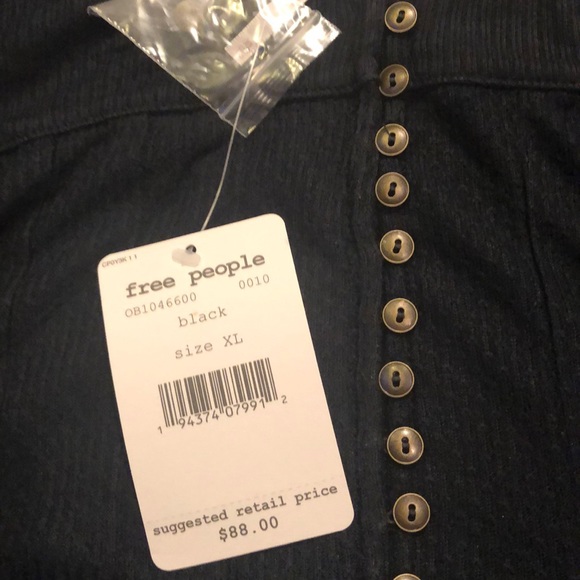 New Free People Devin Black Top - Picture 5 of 6